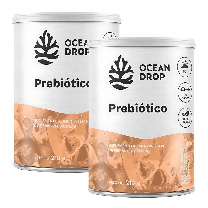 Ocean Drop Kit 2X Prebiótico Saúde Digestiva e Intestinal 210g (30 Doses)