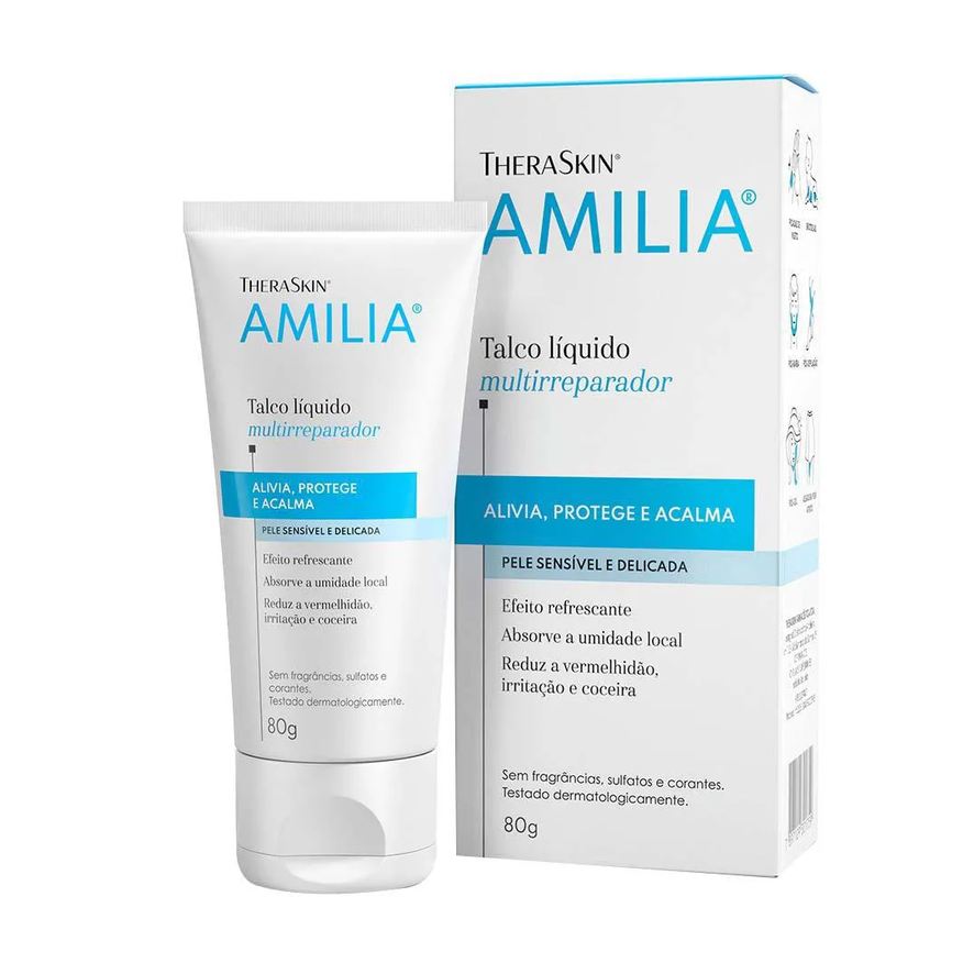 Talco Amilia Líquido Theraskin - Talco Líquido Corporal 80g