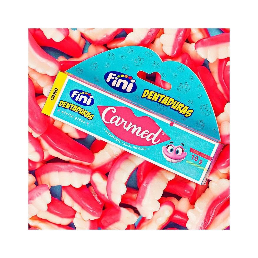 Labial Hidratante Carmed Fini Dentaduras Incolor Efeito Gloss 10g
