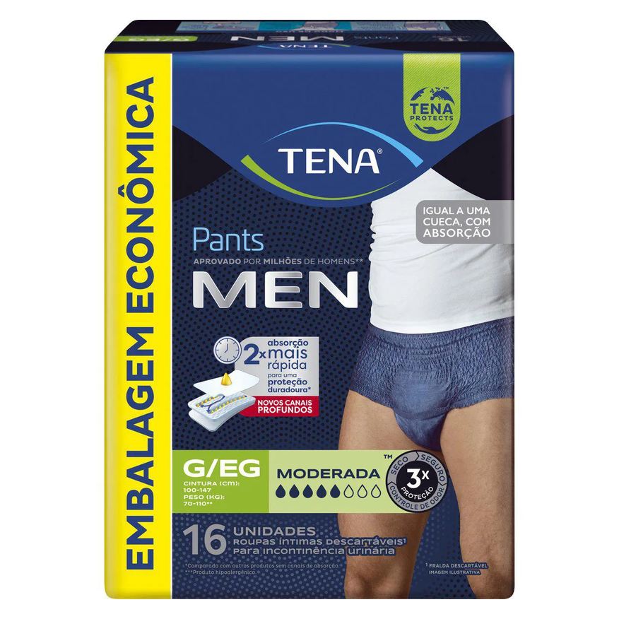 Tena Roupa Íntima Descartável Pants Men G/EG 16 unidades