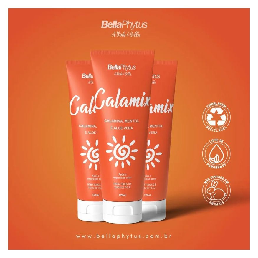 Loção Calamix Póssol - Calamina Aloe Vera 120g - Bellaphytus