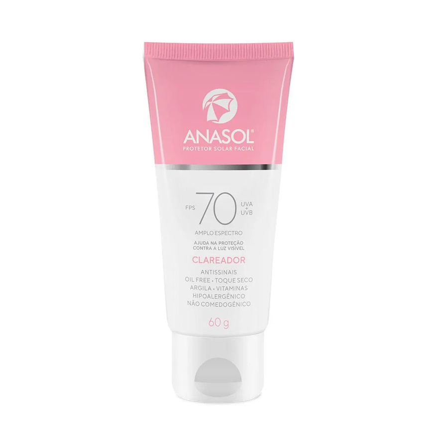 Anasol Protetor Solar Facial Fps 70 Clareador 60g