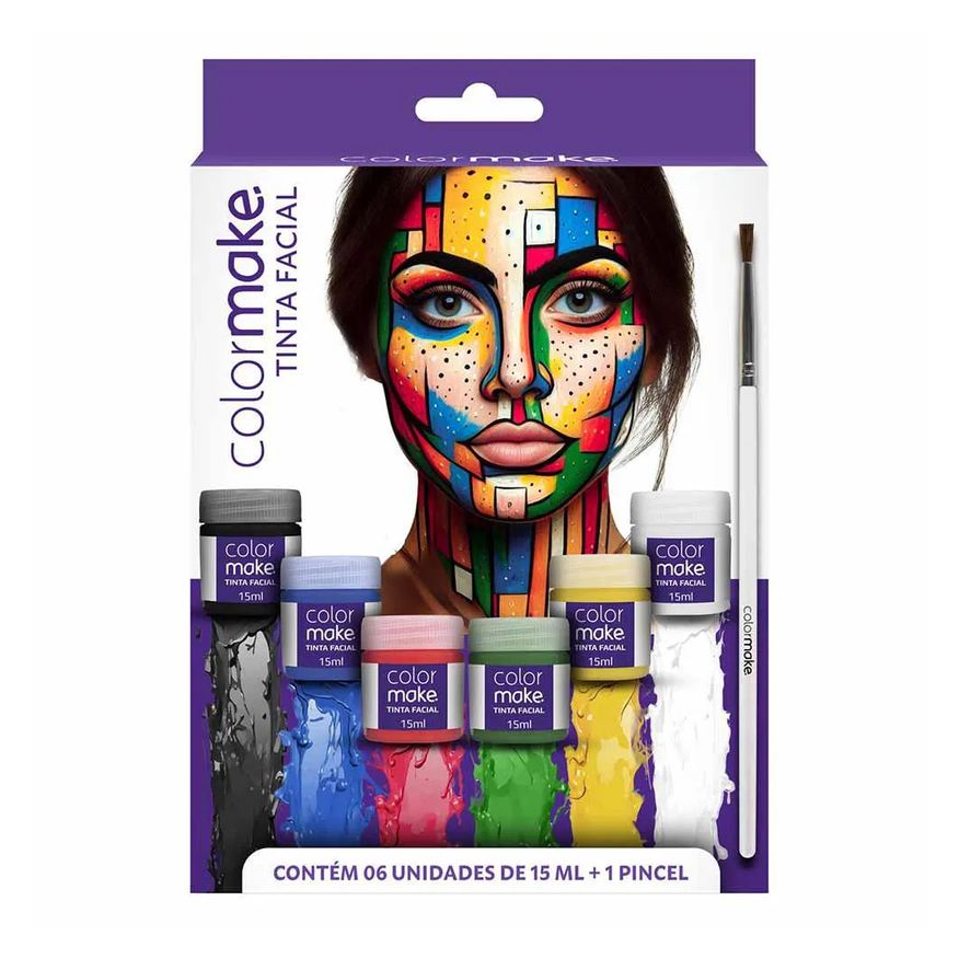 Color Make Kit Colormake Cartela de Maquiagem - 6 Cores + Pincel