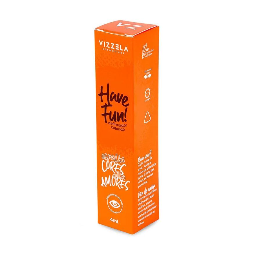 Vizzela Delineador Líquido Colorido Have Fun Laranja