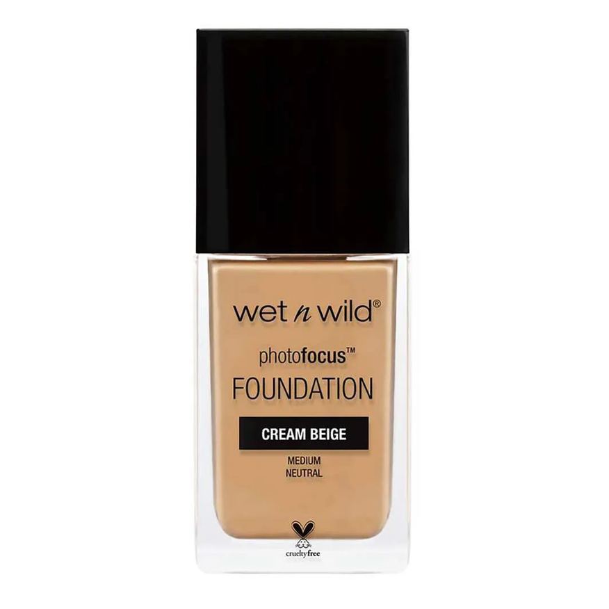 Wet N Wild Base Líquida Matte Alta Cobertura - Photo Focus Foundation Cream Beige
