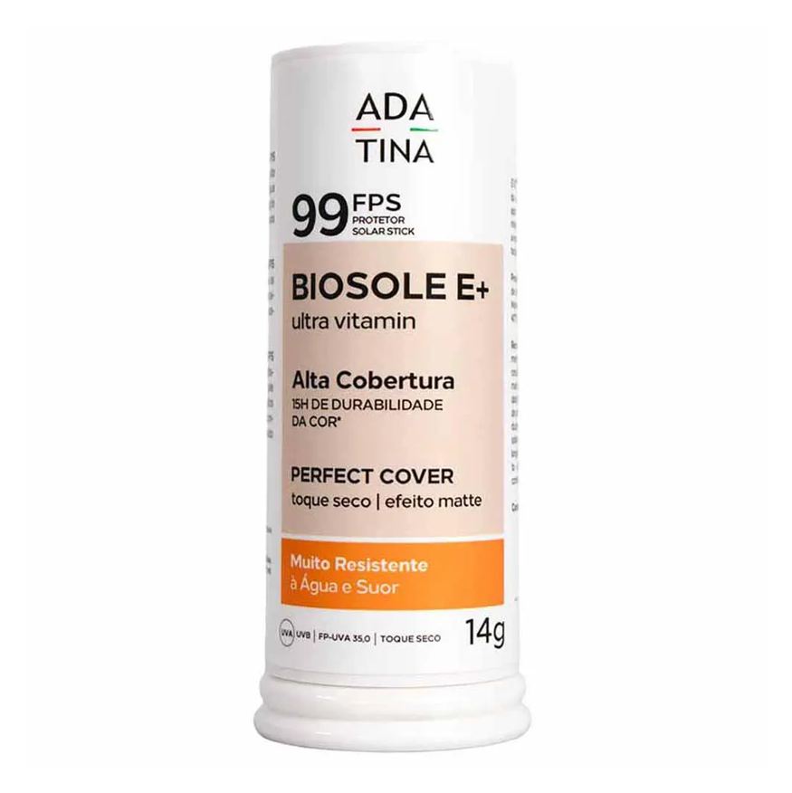 Ada Tina Protetor Solar Stick Clareador Biosole e Plus Ultra Vitamin Fps 99 com Cor 20 Crema
