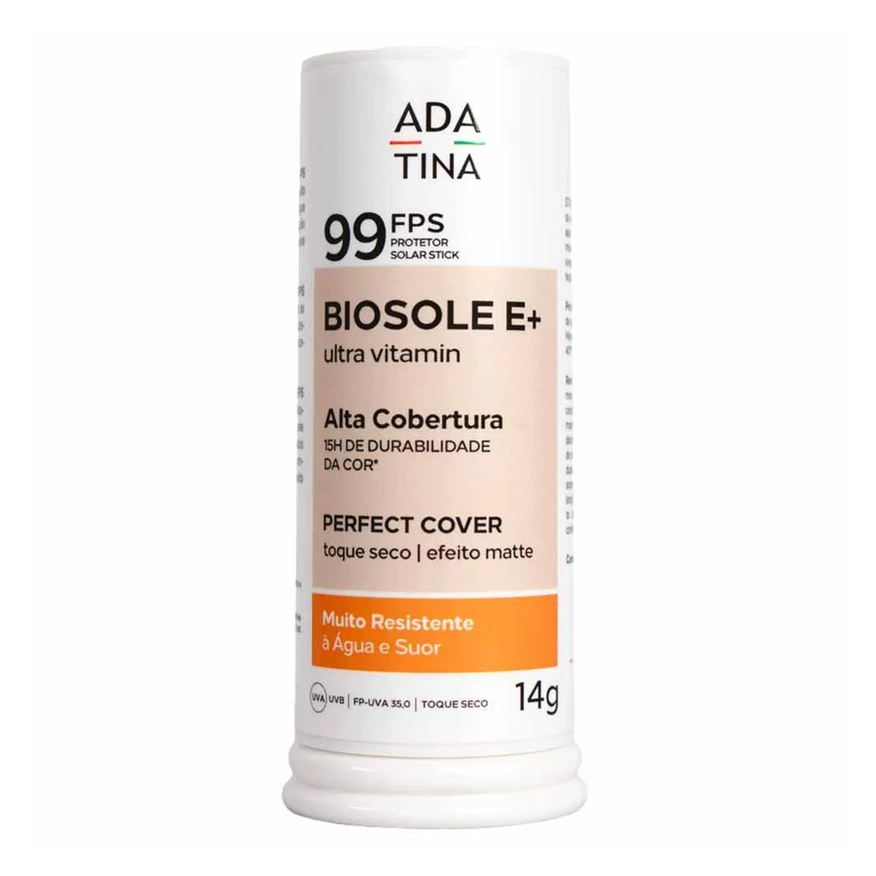 Ada Tina Protetor Solar Stick Clareador Biosole e Plus Ultra Vitamin Fps 99 com Cor 45 Noce