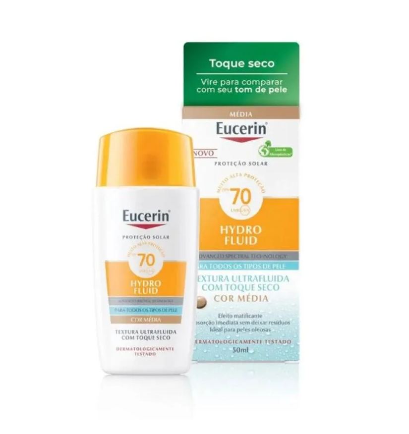 Eucerin Hydro Fluid Fps70 Protetor Solar Cor Média 50ml