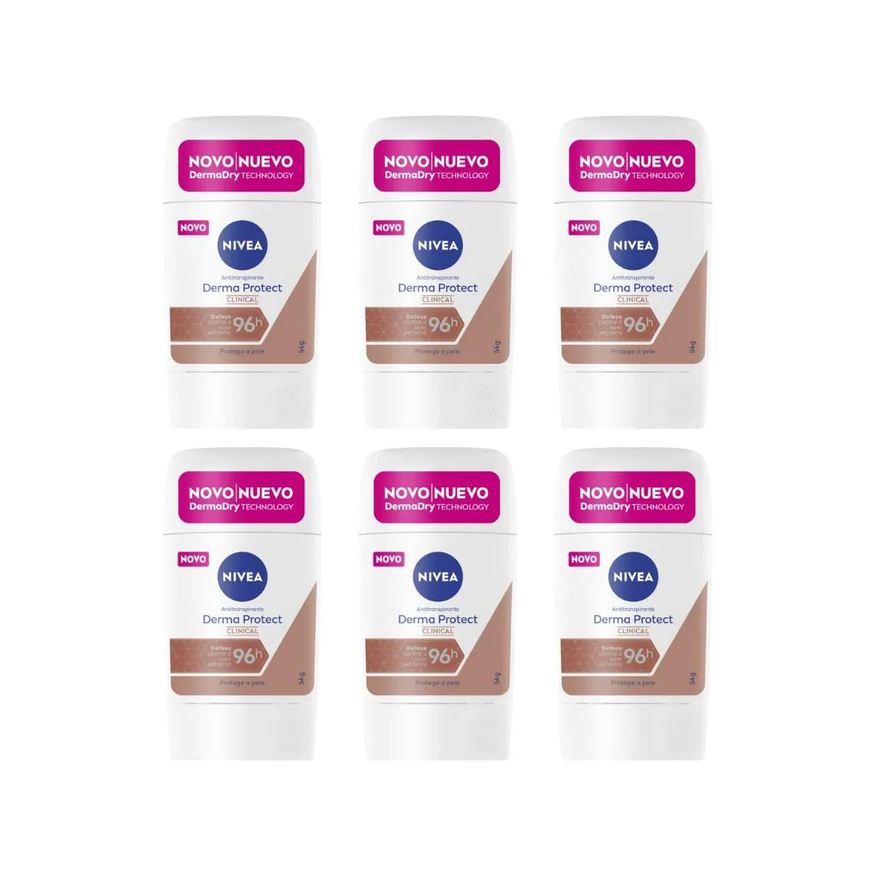 Nivea Desodorante Clinical Gel 54g Fem Derma Protect - 6Un