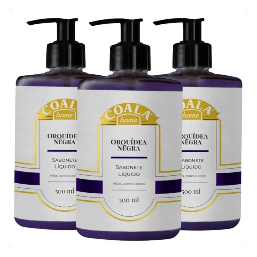 Coala Kit Home: 3 Sabonetes Líquidos Orquídea Negra 500ml