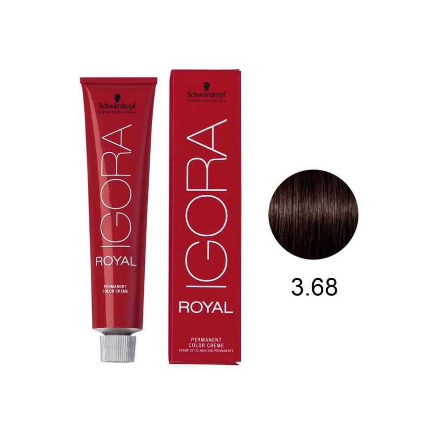 Schwarzkopf Professional Tintura Schwarzkopf Igora Royal 3.68 Castanho Escuro Marrom Vermelho