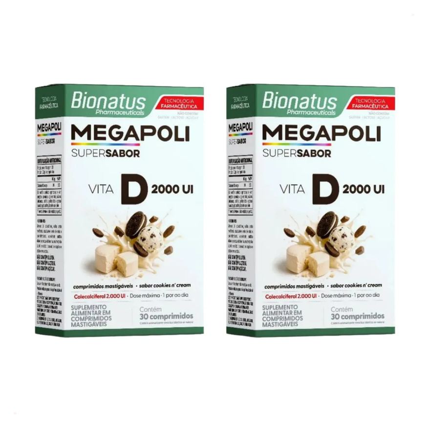 Bionatus Kit 2 - Vitamina D3 2000Ui Megapoli 30 comprimidos