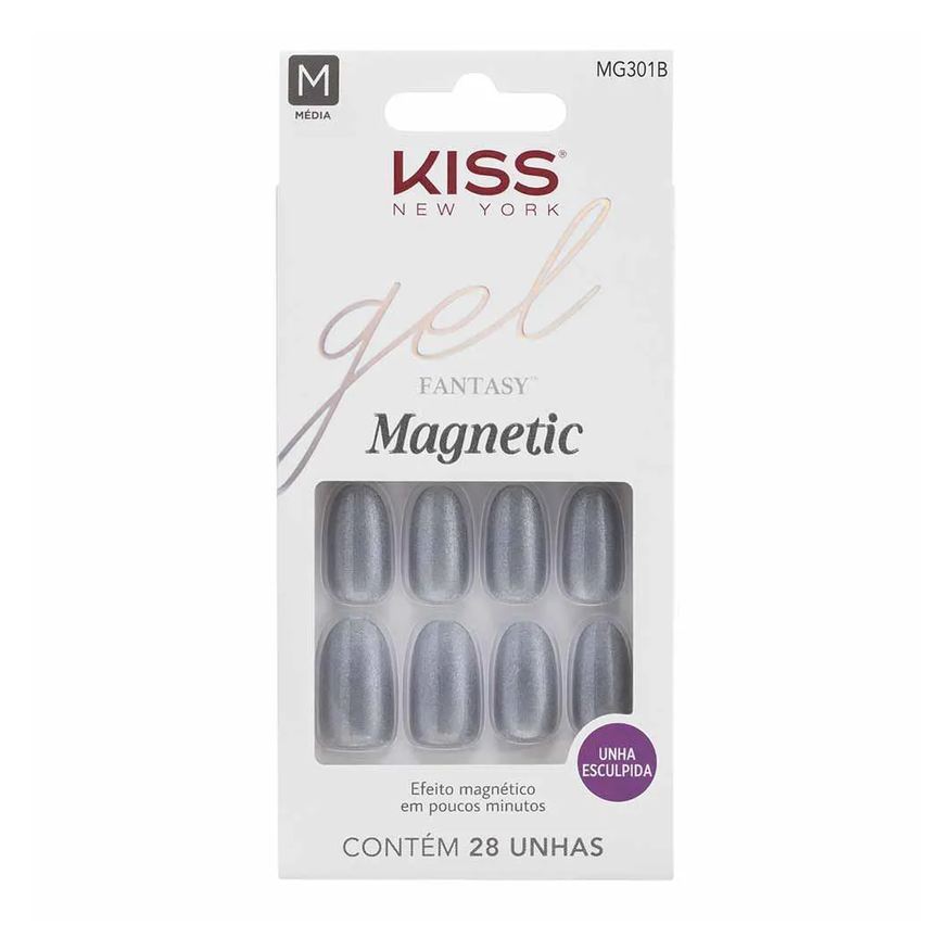Kiss New York Unhas Postiças Kiss Ny Gel Fantasy Magnetic - Nail Opal