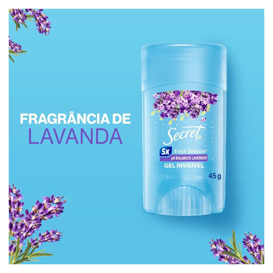 Twist Desodorante Stick em Gel Secret pH Balanceado Lavander 48h 45g