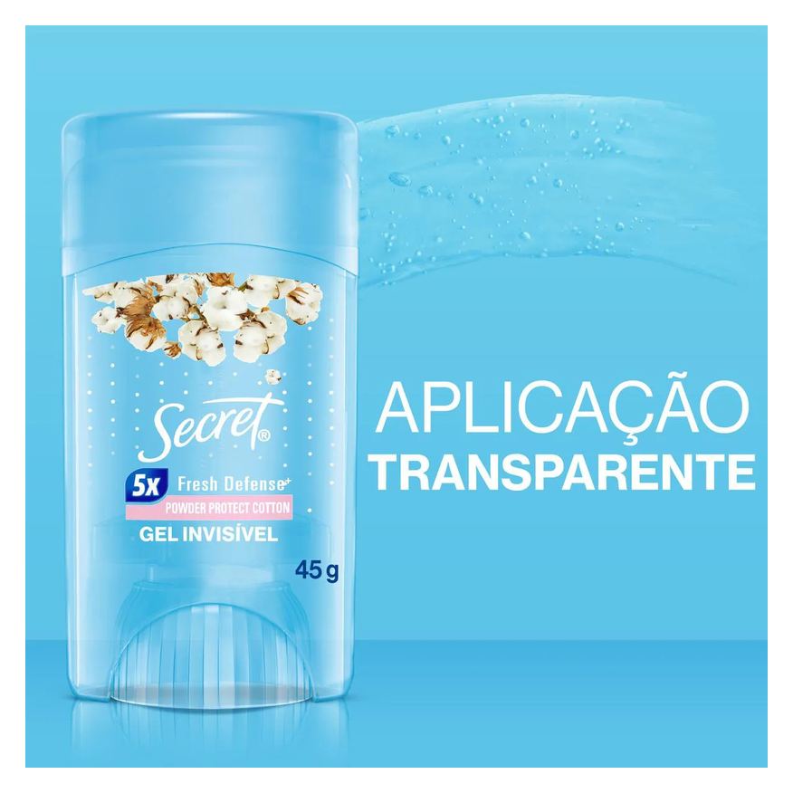 Antitranspirante Desodorante Secret Powder Protect Cotton Gel 48h Feminino 45g