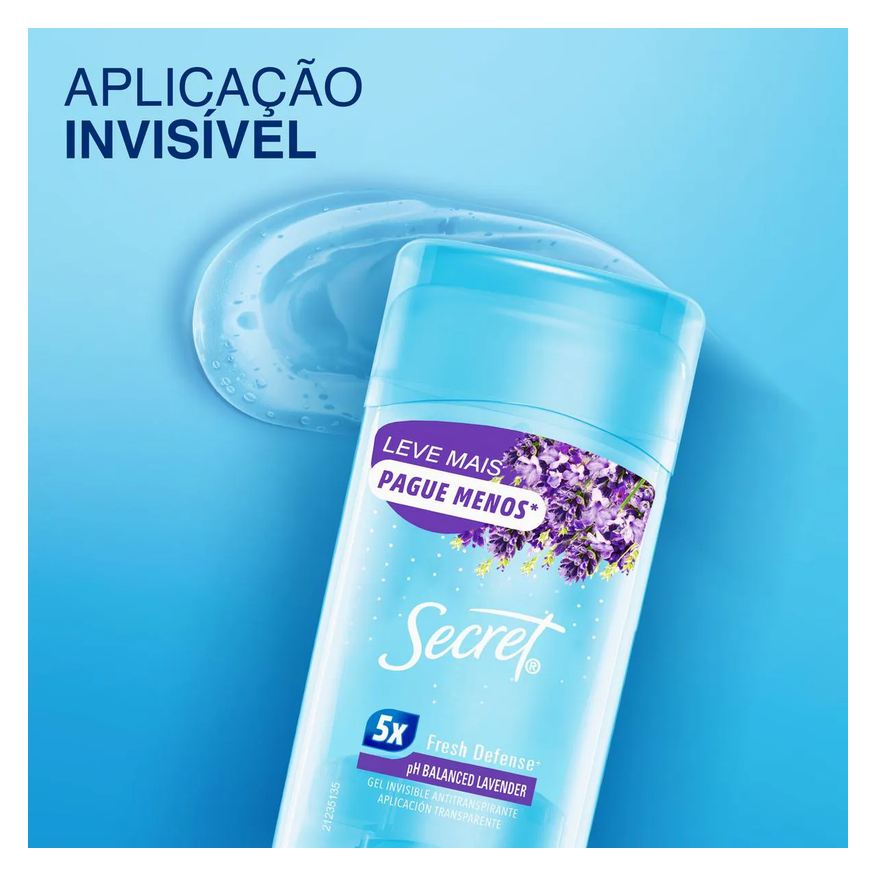 Antitranspirante Desodorante Stick Gel Secret pH Balanced Lavanda Feminino 48h 73g