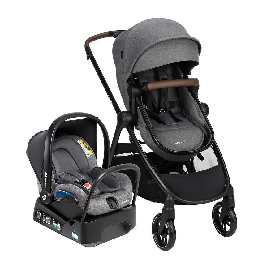 Maxi-Cosi Carrinho com Bebê Conforto e Base Travel System Anna³ Trio Select Grey