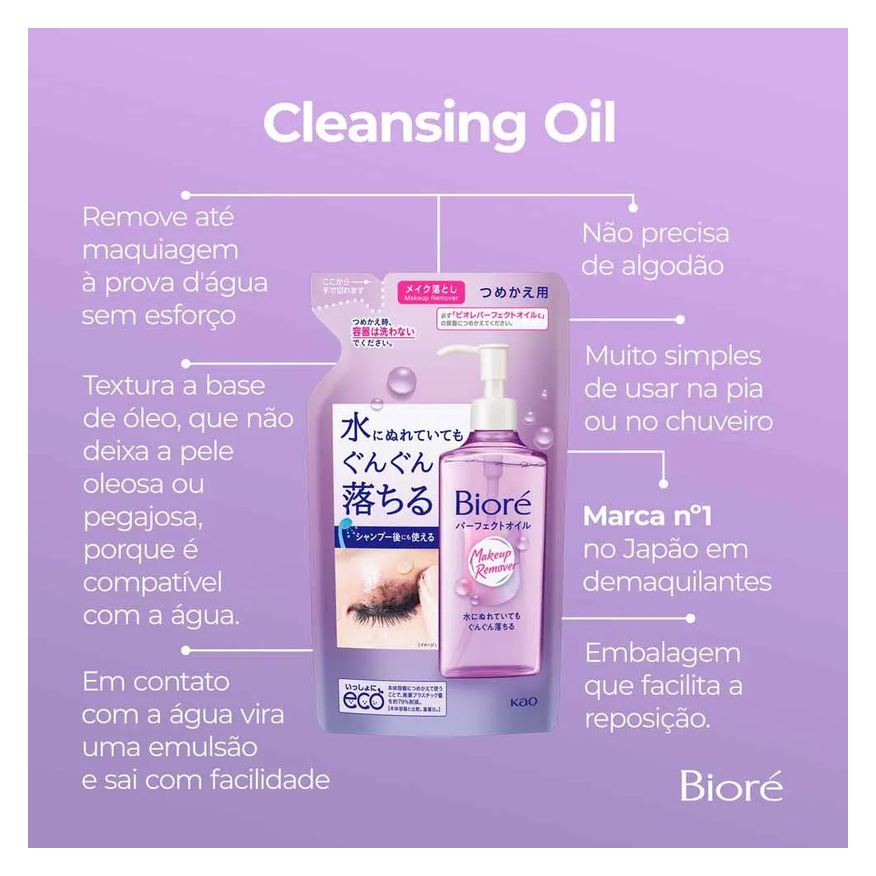 Demaquilante Óleo Facial Bioré - Cleansing Oil Refil 210ml