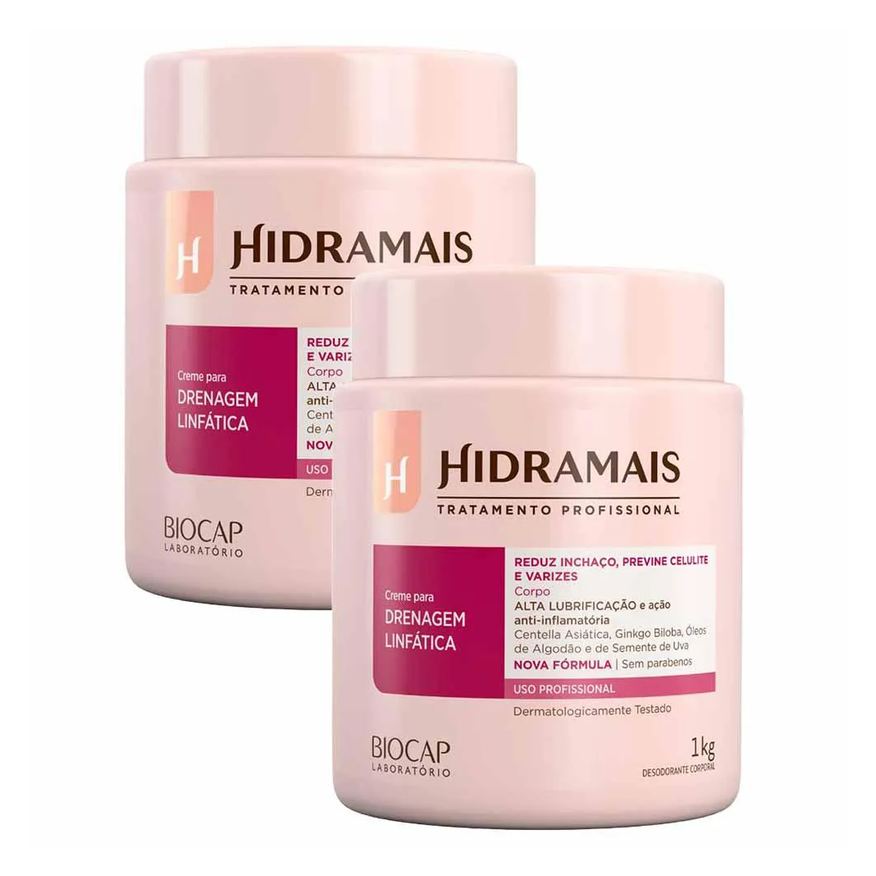 Hidramais Profissional Creme para Drenagem Linfática Kit com 2 Unidades