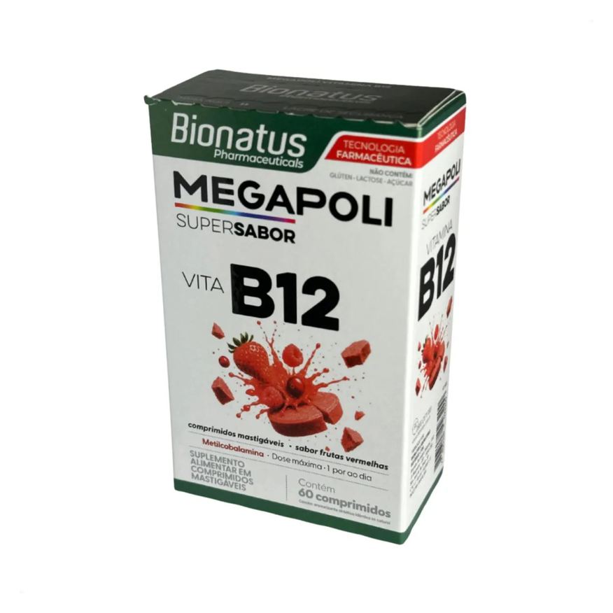 Bionatus Megapoli Vita B12 Metilcobalamina 60 comprimidos Mastigáveis