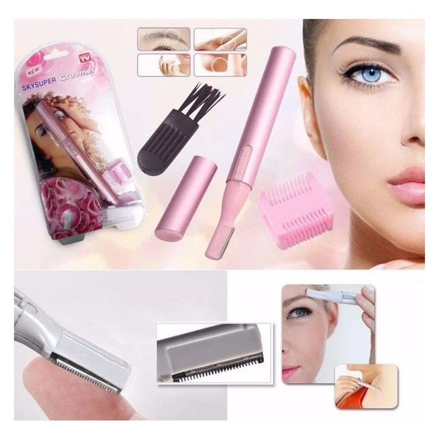Aparador Depilador Feminino Facial Pelos Portátil Caneta Rosa