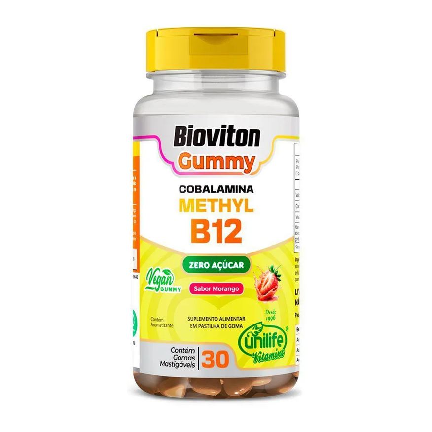 Unilife Gummy Vitamina B12 Methyl 30 Gomas Morango
