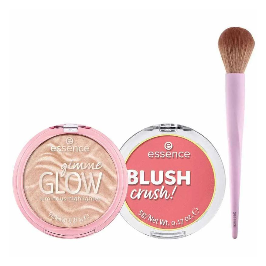 Essence – Iluminador + Blush + Pincel para Blush e Iluminador Kit Presenteável