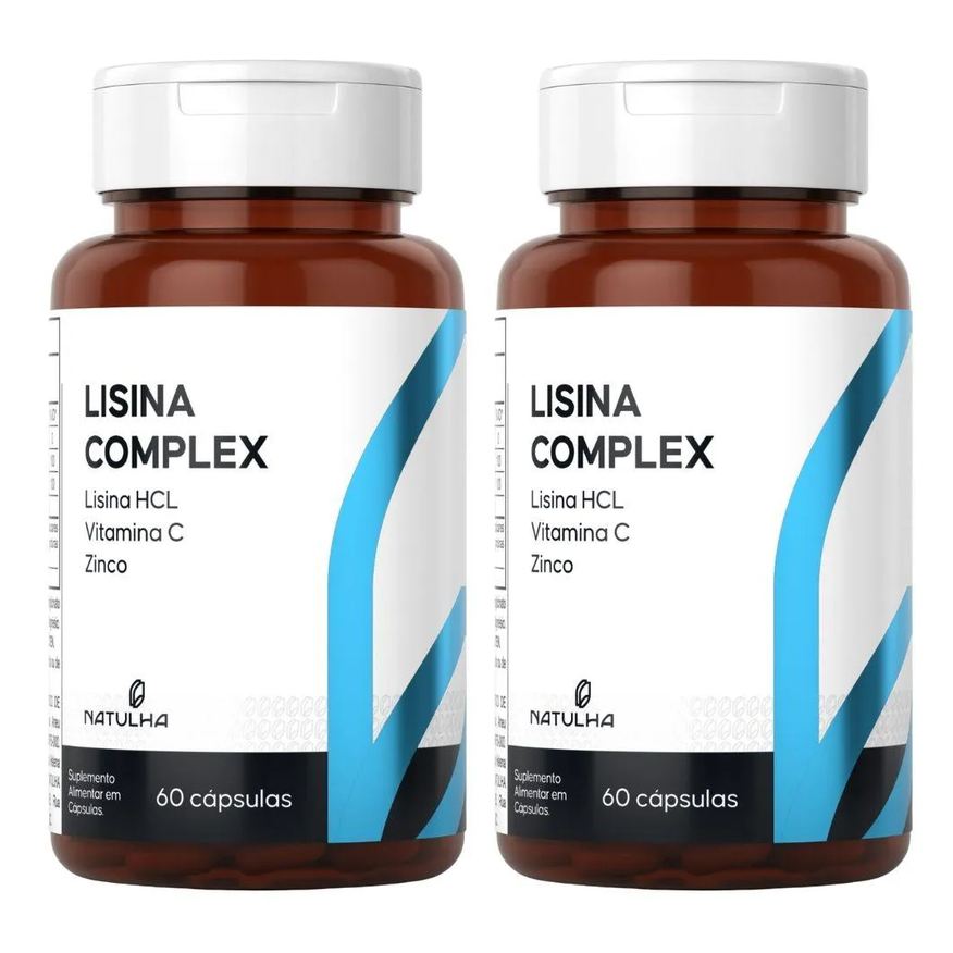 Natulha Kit 2X Lisina Complex (Lisina Hcl, Vitamina C e Zinco) 60 Cápsulas
