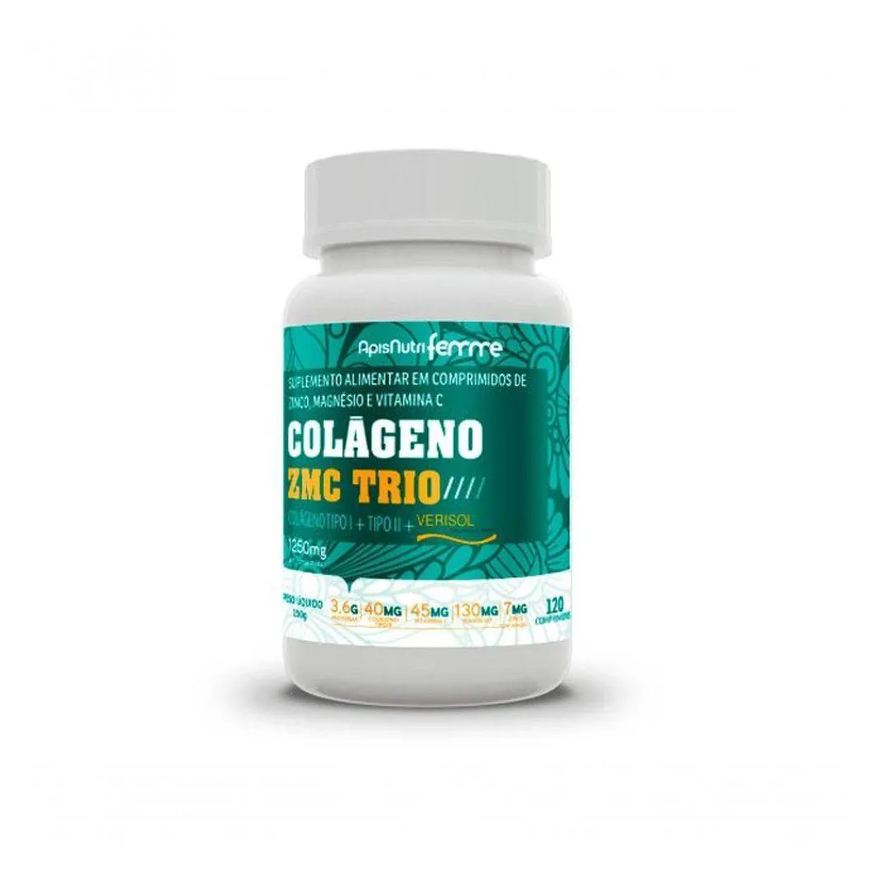 Apisnutri Colágeno Zmc Trio Verisol + Tipo I + Tipo Ii 1250mg 120 Cápsulas