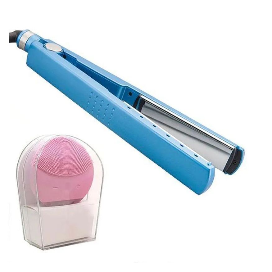 Smart Tech Kit 1 Prancha Nanotitanium + 1 Esponja Facial Rosa Bebê Nº35