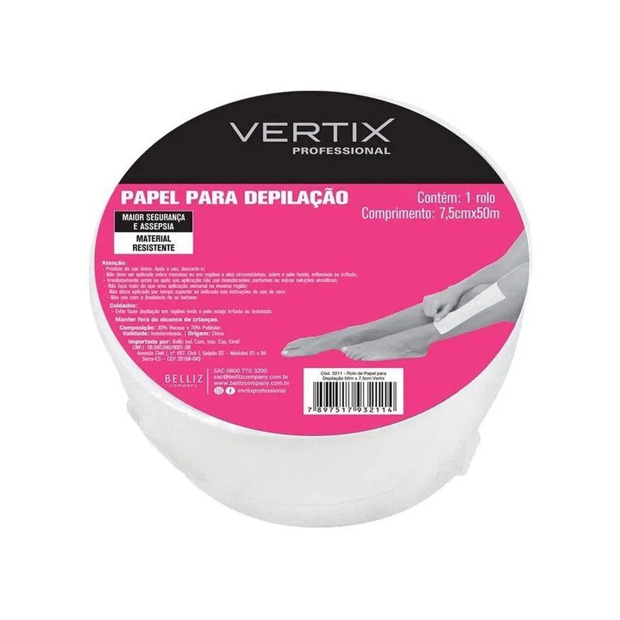 Vertix Rolo de Papel para Depilação Ix 50×7,5Cm