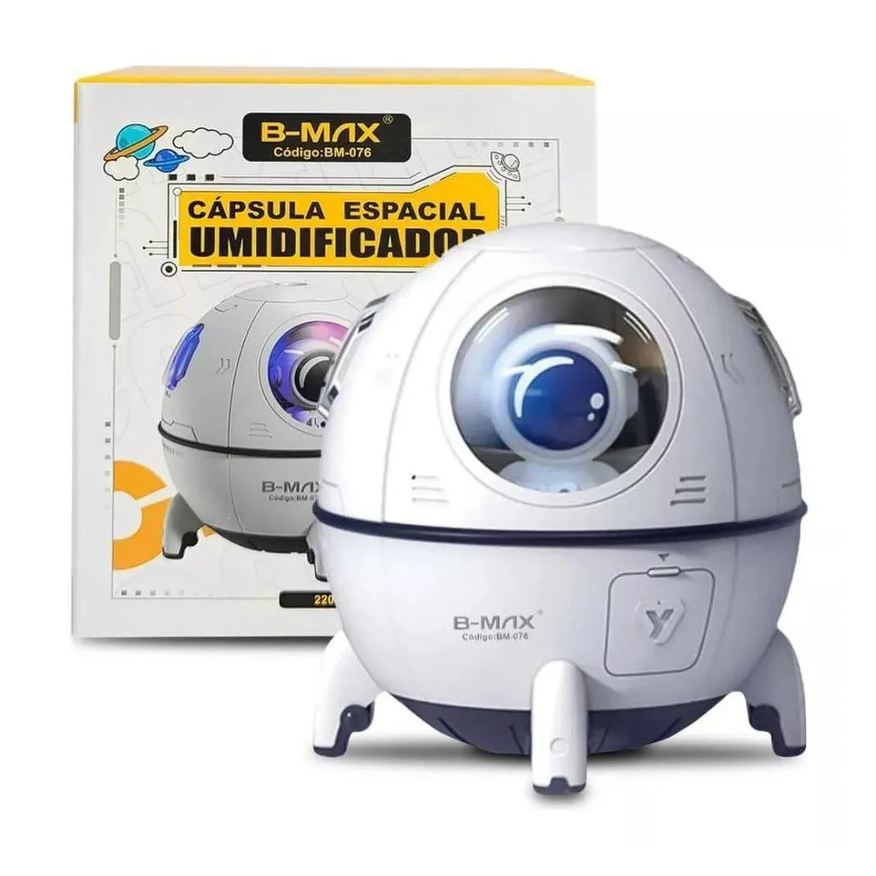 B-Max Umidificador Difusor de Ar Astronauta Nave Espacial com Led Usb