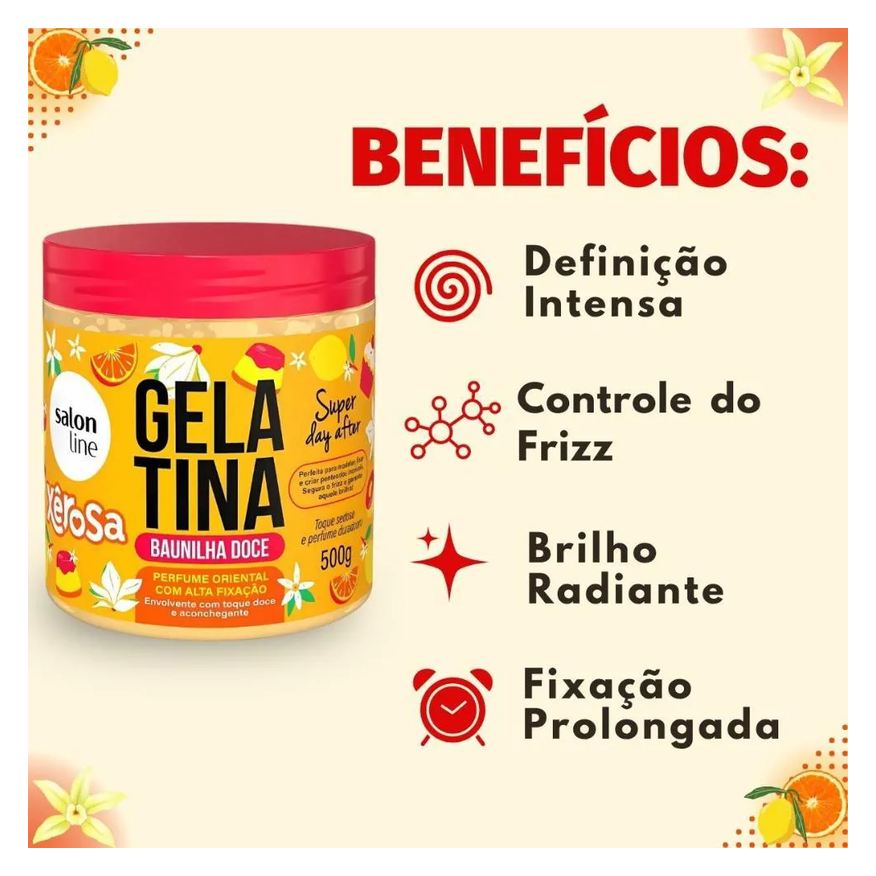 Salon Line Gelatina Capilar Xêrosa Baunilha Doce 500g