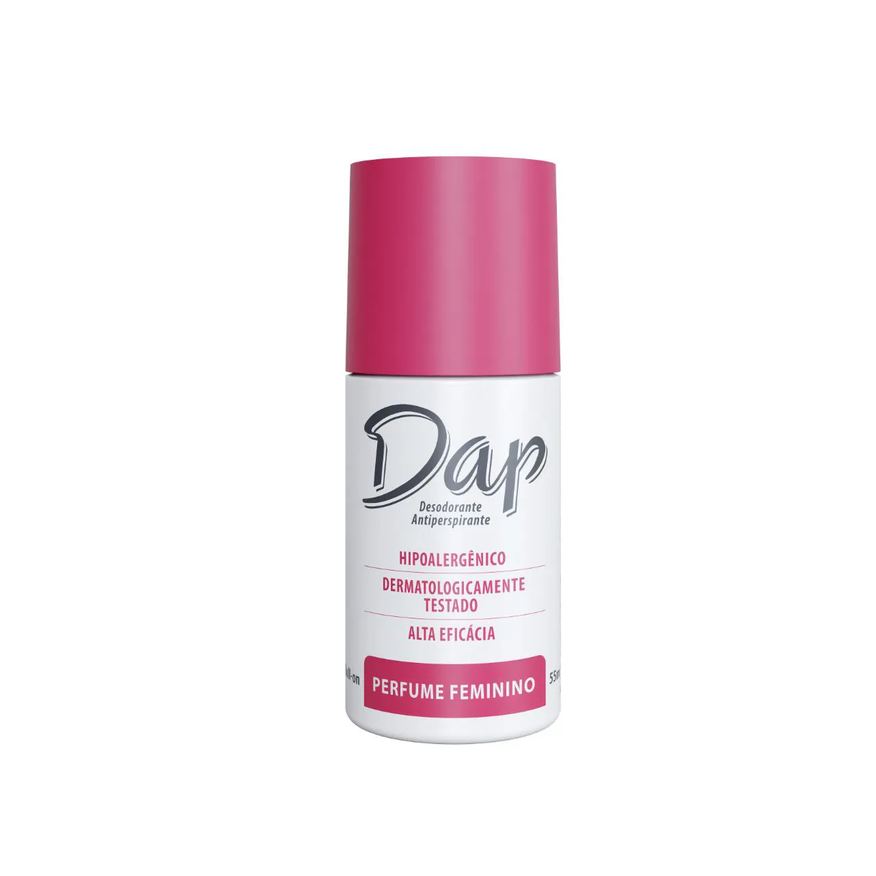 Dap Desodorante Antitranspirante Roll-On Feminino Hipoalergênico Sem Álcool 55ml