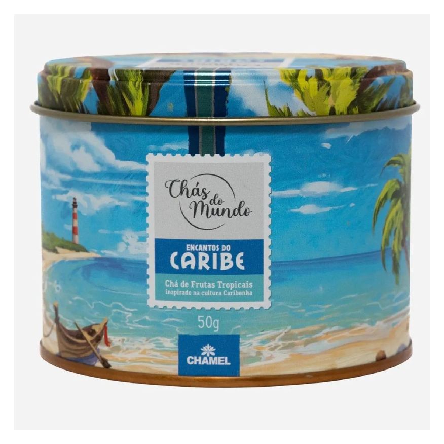 Chamel Chás do Mundo Lata Encantos do Caribe 50g Frutas Tropicais