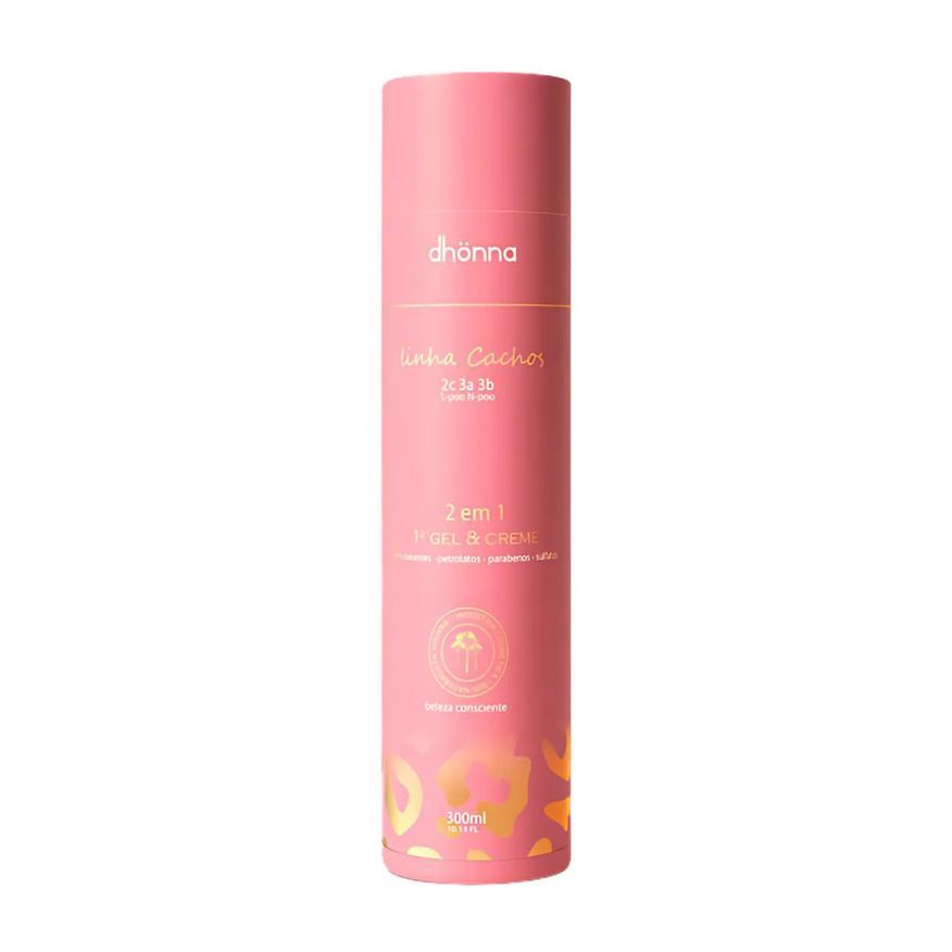Dhonna Gel e Creme Cachos 2 em 1 300ml - Definição e Hidratação para Cachos Perfeitos