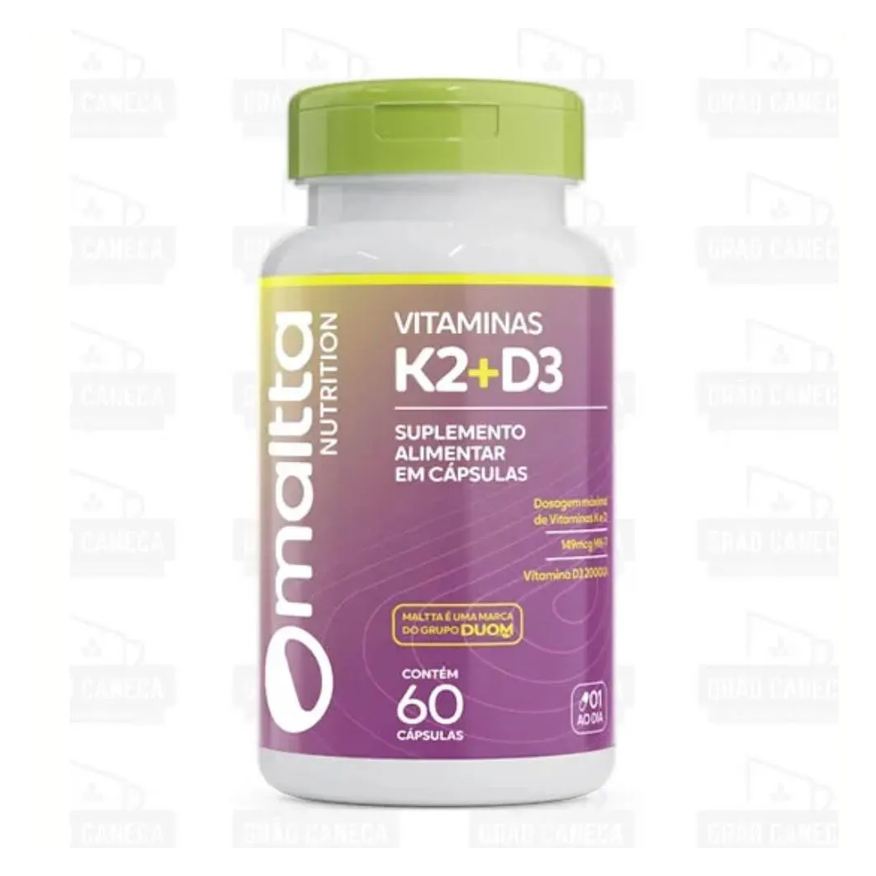 Maltta Nutrition Vitamina K2 + D3 Imunidade Fortalecida C/60 cápsulas - Duom/Maltta