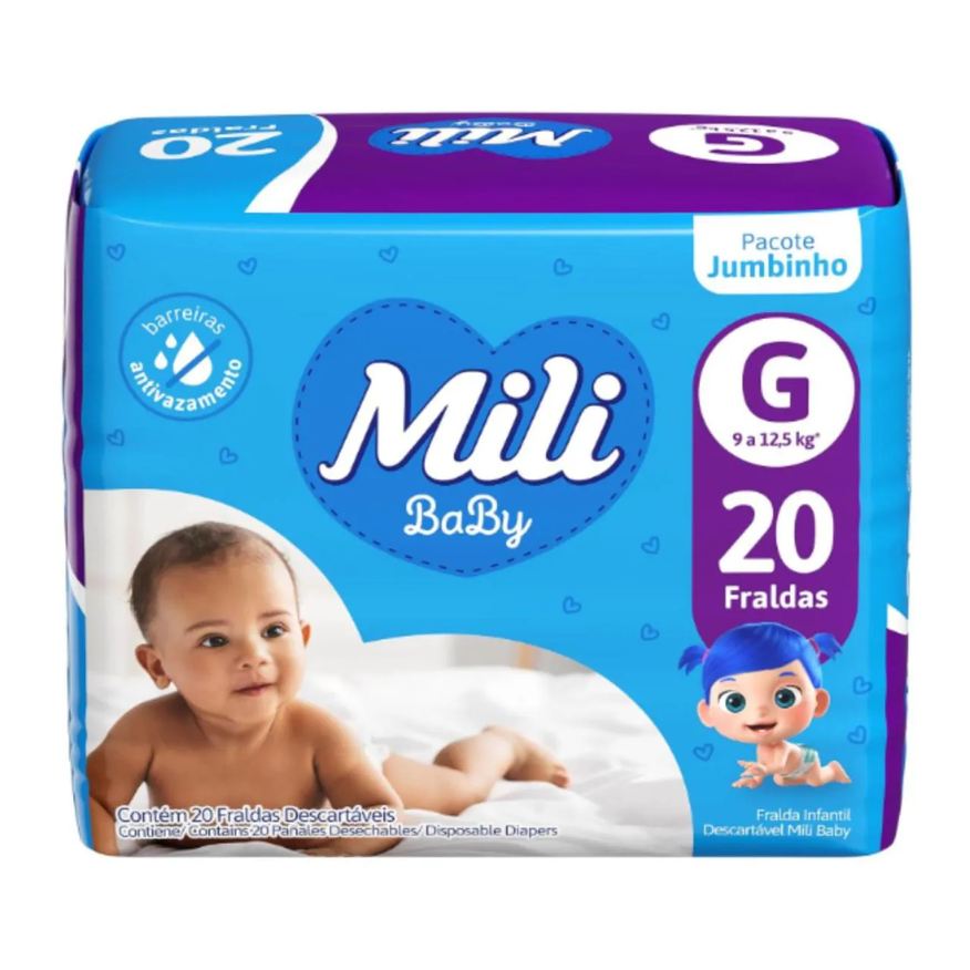Mili Fralda com Alta Absorção Jumbinho Tam G C/20