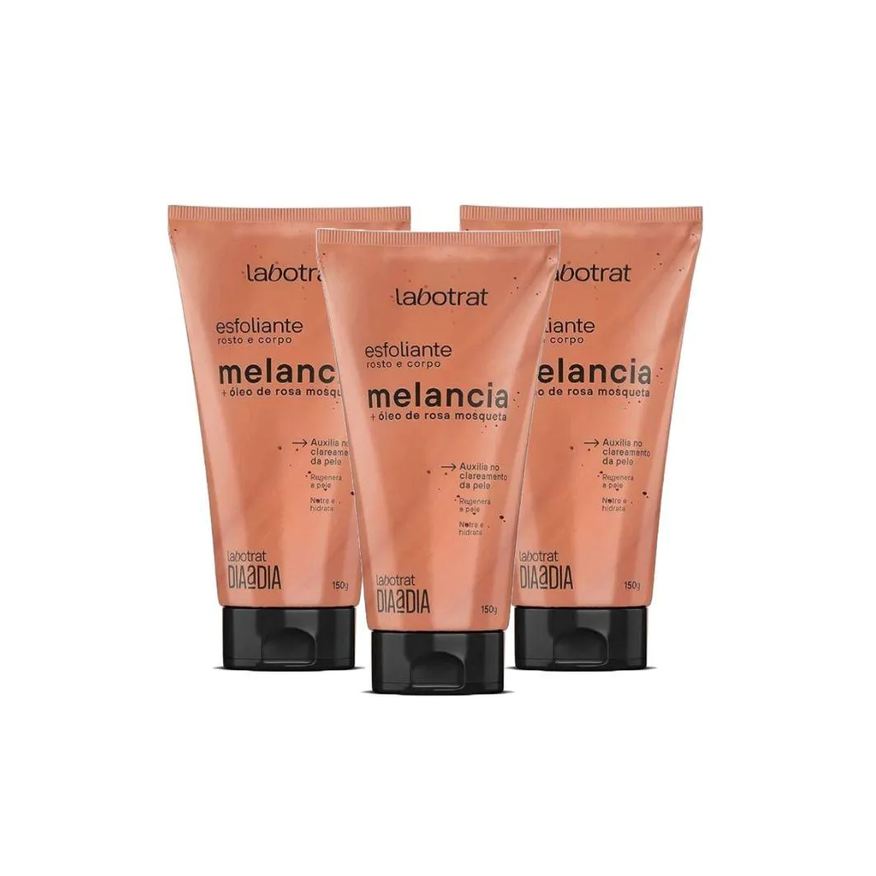 Labotrat Kit Esfoliante Facial e Corporal Melancia com Rosa Mosqueta 150g (03 Unidades)