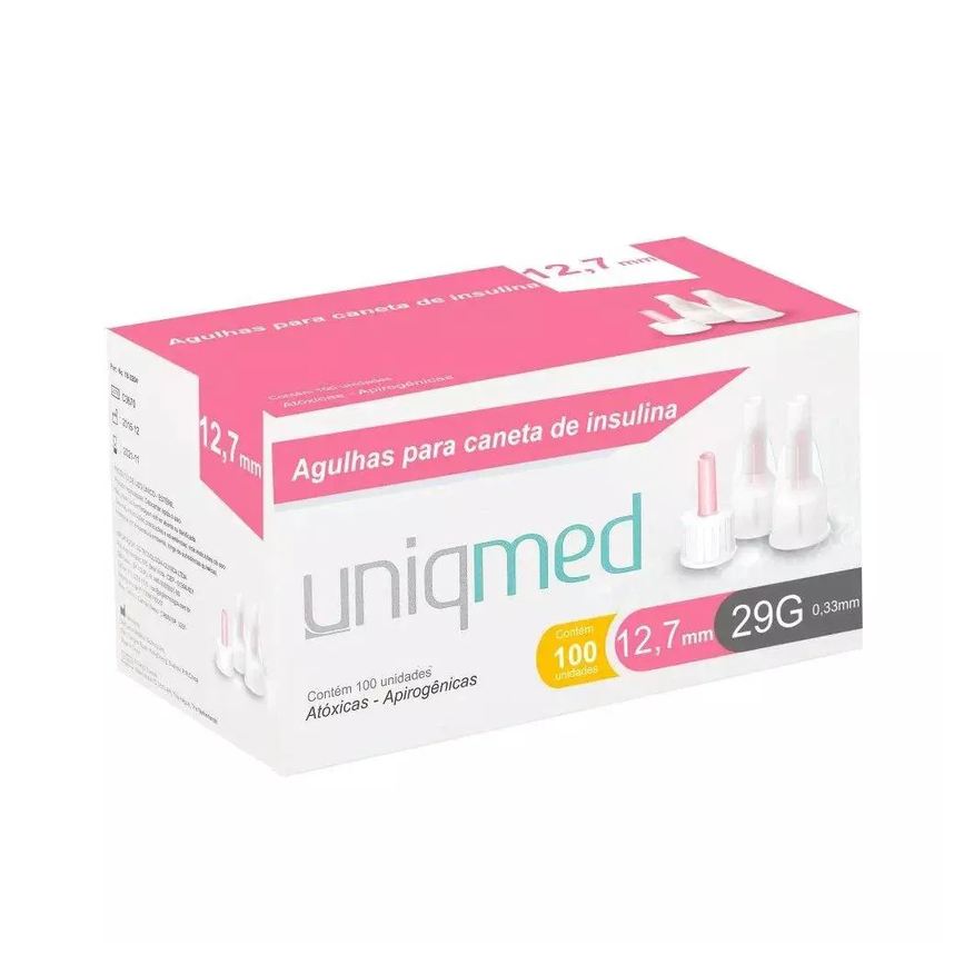 Uniqmed Agulha Caneta Insulina 12,7Mm 29g 100Un