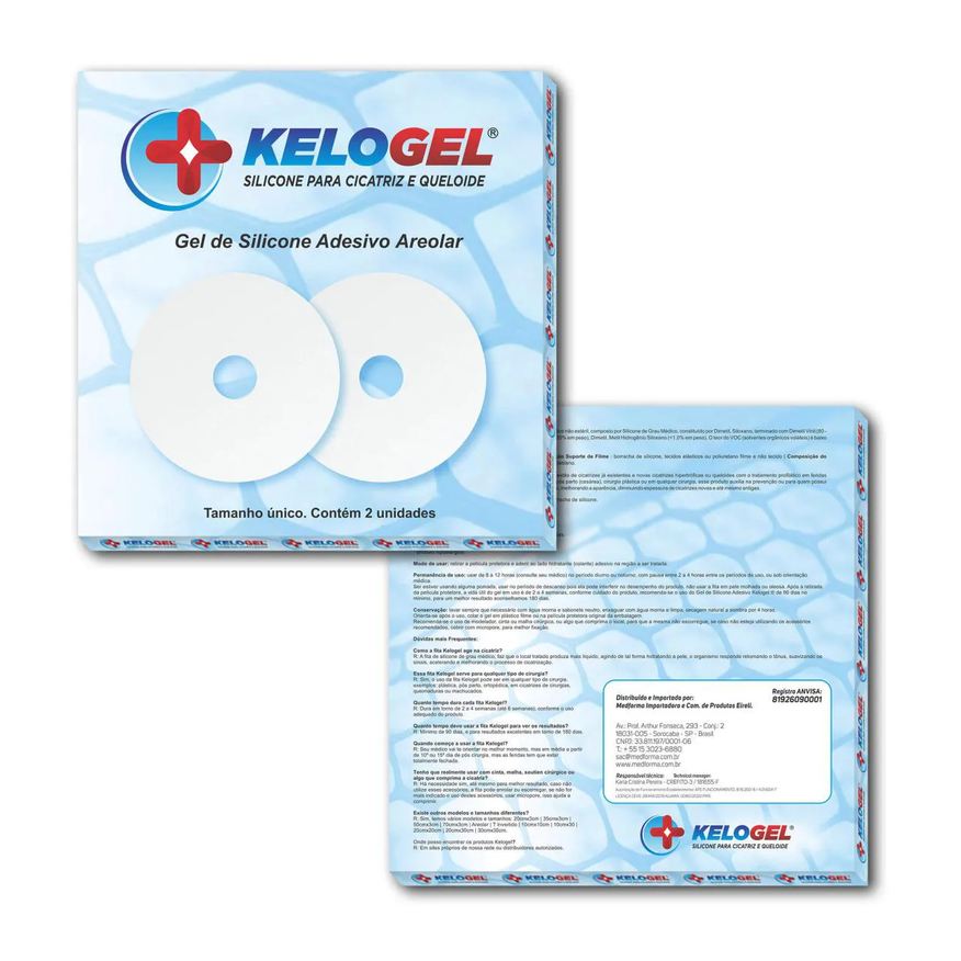 Kelogel Kit 5 -1 Par Ades. Areolar + 1 Fita 70Cm + 2 Orteses