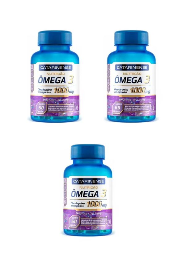 Catarinense Kit 3 Suplemento Alimentar Ômega 3 Nutrição 60Cp