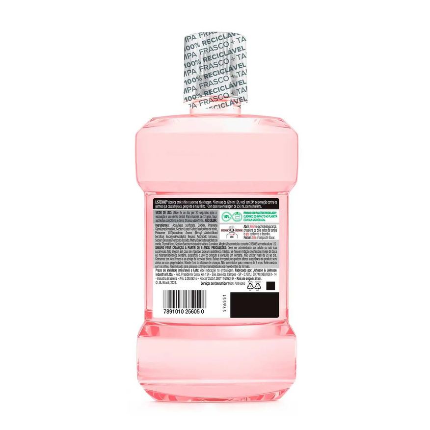 Listerine Enxaguante Bucal Sem Álcool Melancia & Hortelã 500ml