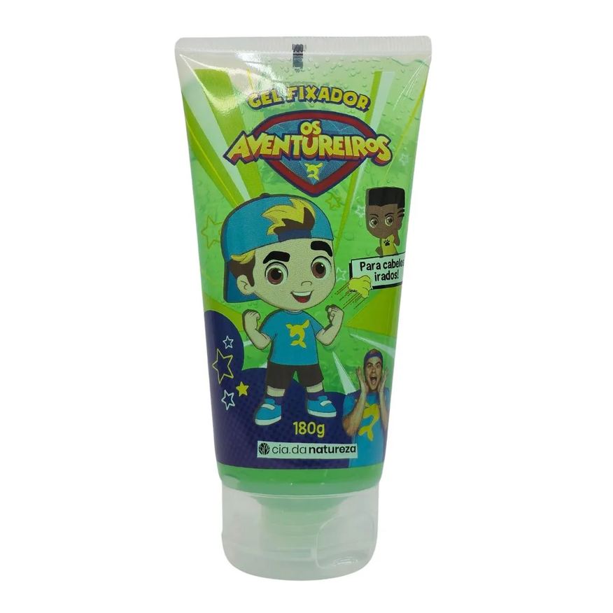Cia Da Natureza Gel Fixador para Cabelos Irados! Extrato de Kiwi e Maça os Aventureiros Luccas Neto Cia. da Natureza 180g