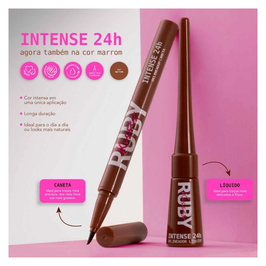 Delineadora Caneta Ruby Kisses - Intense 24H Marrom
