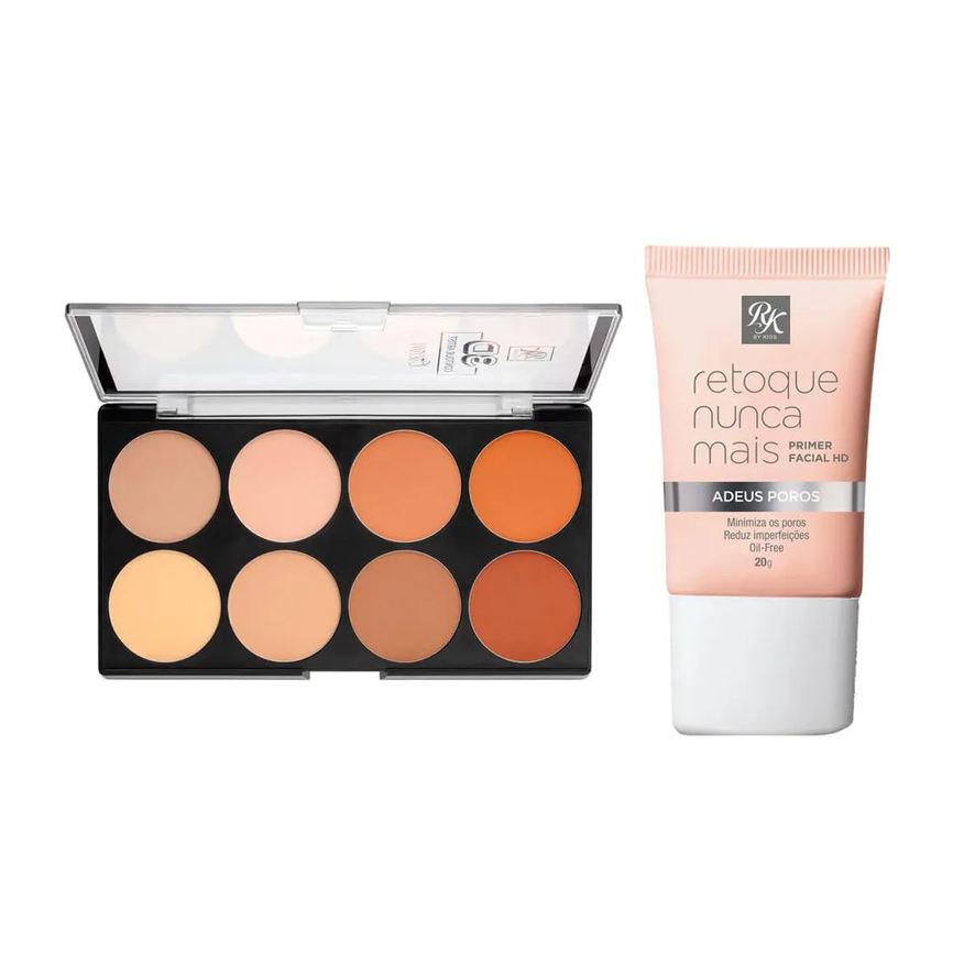 Ruby Kisses Kit - Primer Hd Adeus Poros + Paleta de Contorno em Pó
