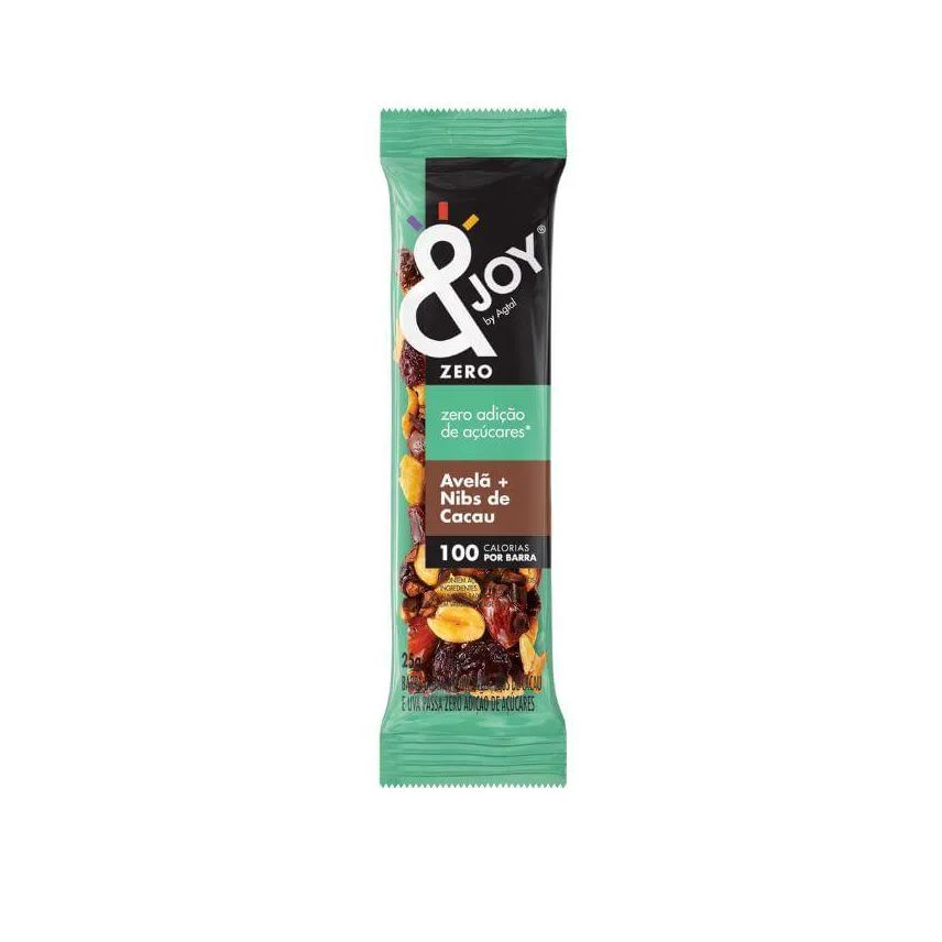 &Joy Barra de Nuts Zero Açúcar Avelã Nibs de Cacau Enjoy 25g