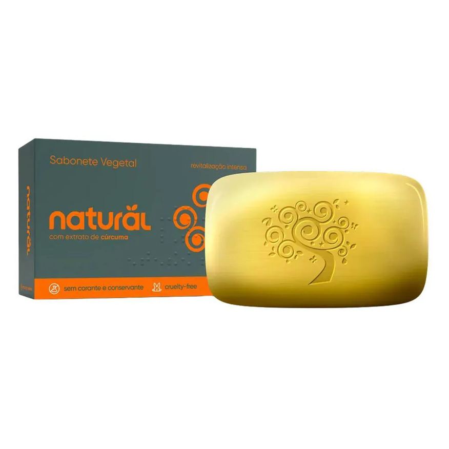 Orgânico Natural Sabonete em Barra Natural com Cúrcuma 80g