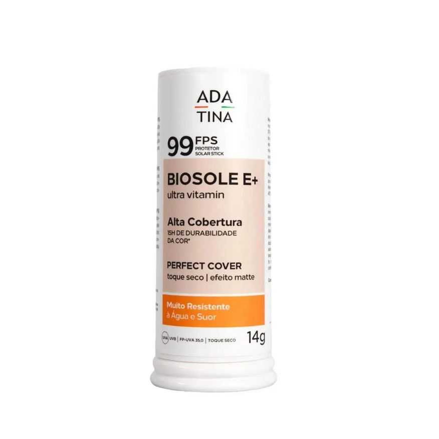 Ada Tina Protetor Solar Stick 12Hs Alta Cobertura Biosole - Ultra Vitamin Fps 99 Cor Miele - 14g