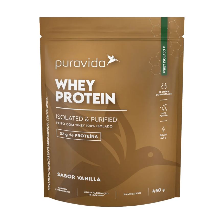 Puravida Whey Protein Isolado Baunilha 450g